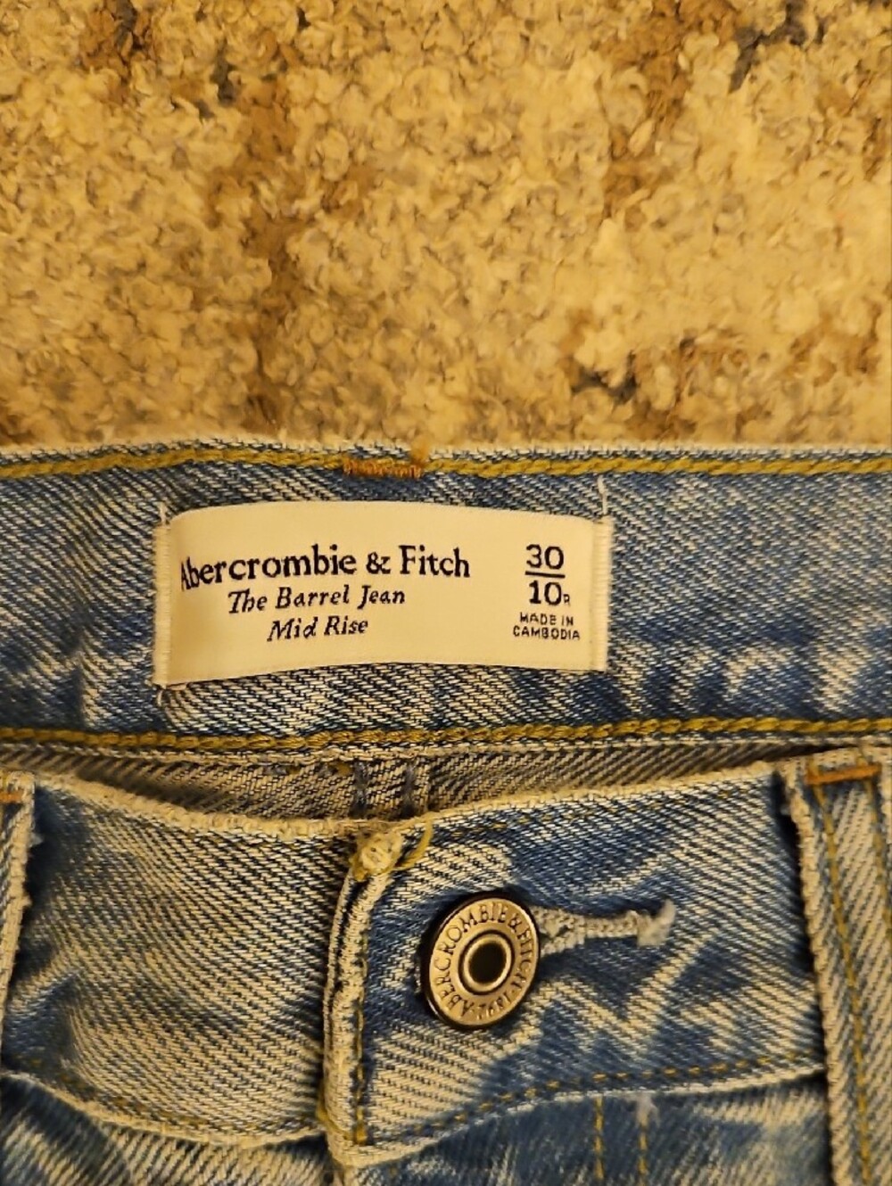 Abercrombie & Fitch Light Blue Wide-Leg Flare Jeans - Picture 3 of 4